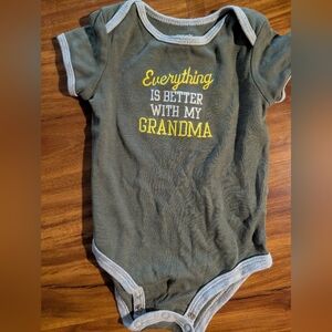Carter's Green Baby Onesie with Yellow Text